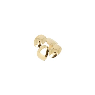 Bague Zag en acier doré, taille ajustable