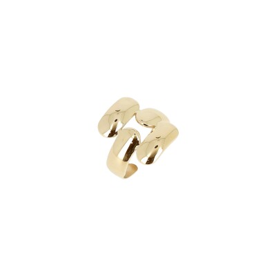 Bague Zag en acier doré, taille ajustable