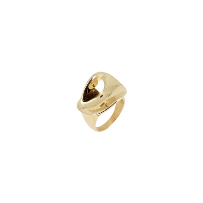 Bague Zag en acier doré, taille S