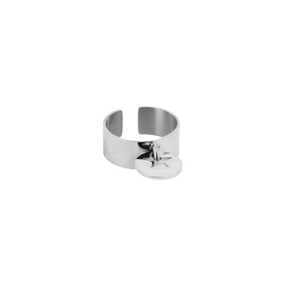 Bague Zag en acier, taille ajustable