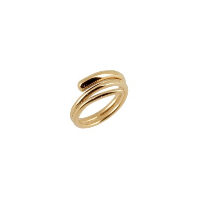 Bague Zag en acier doré, taille M
