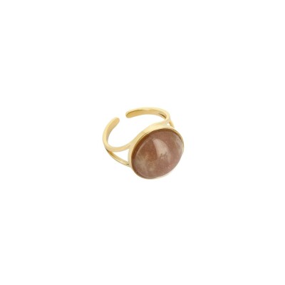 Bague Zag en acier doré, taille ajustable