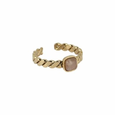 Bague Zag en acier doré