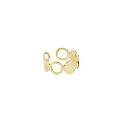 Bague Zag Cercle en acier doré, taille ajustable