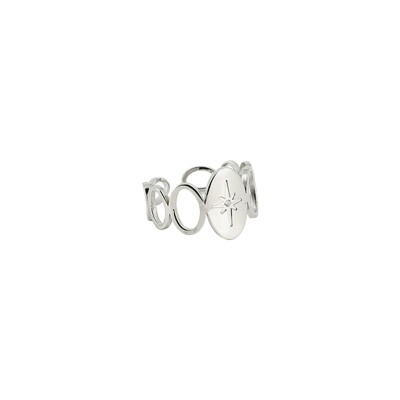 Bague Zag en acier, taille ajustable