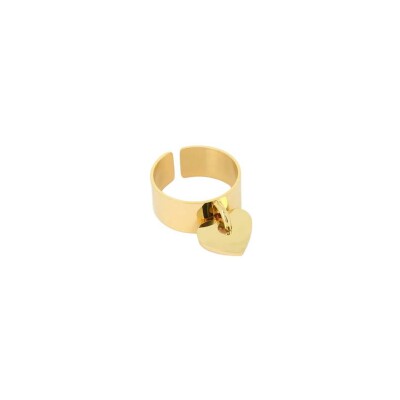 Bague Zag en acier doré, taille ajustable