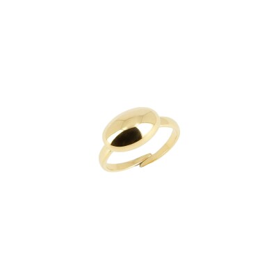 Bague Zag en acier doré, taille ajustable