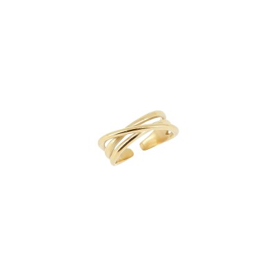 Bague Zag en acier doré, taille unique ajustable