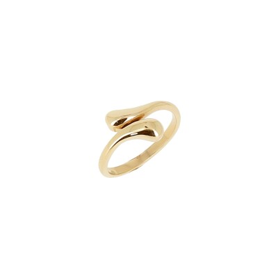 Bague Zag en acier doré, taille unique
