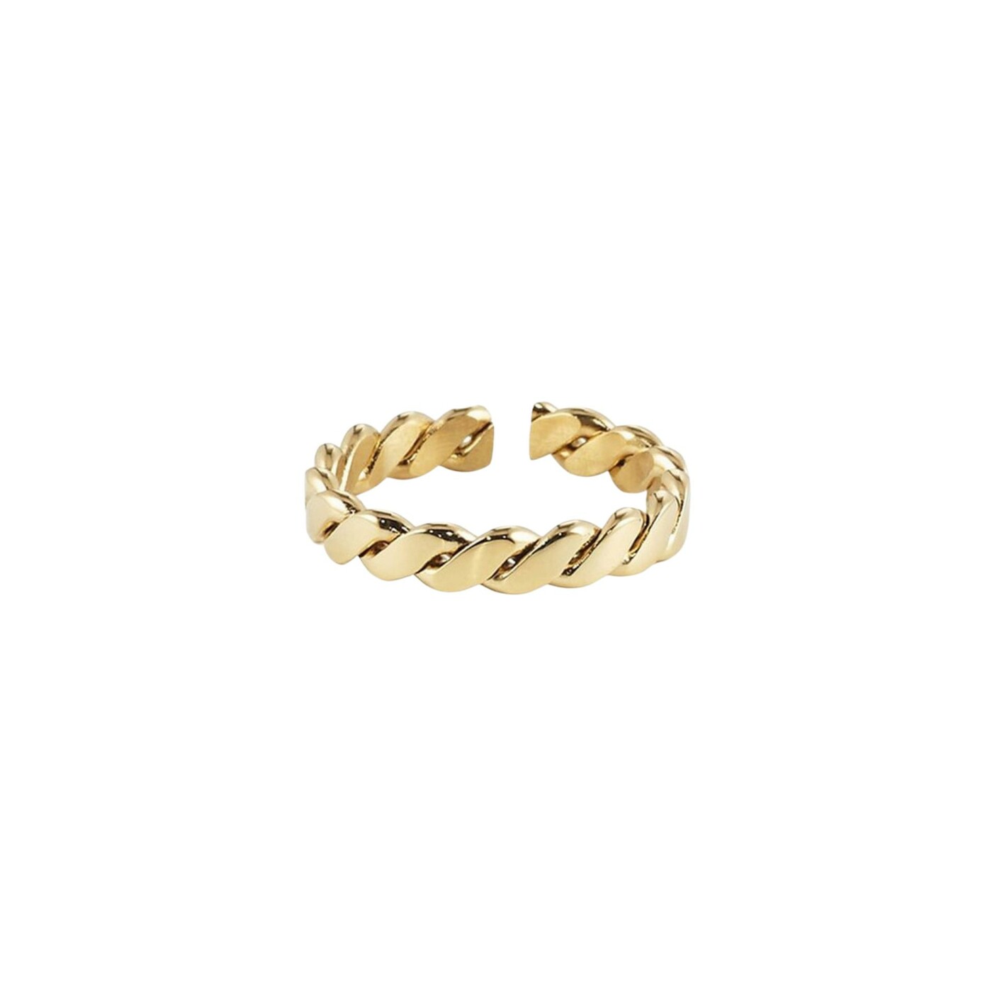 Bague ajustable ZAG Swan en acier doré