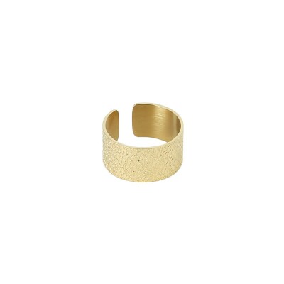 Bague Zag en acier doré, taille ajustable