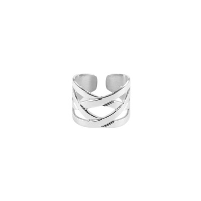 Bague Zag Sirius en acier, taille ajustable