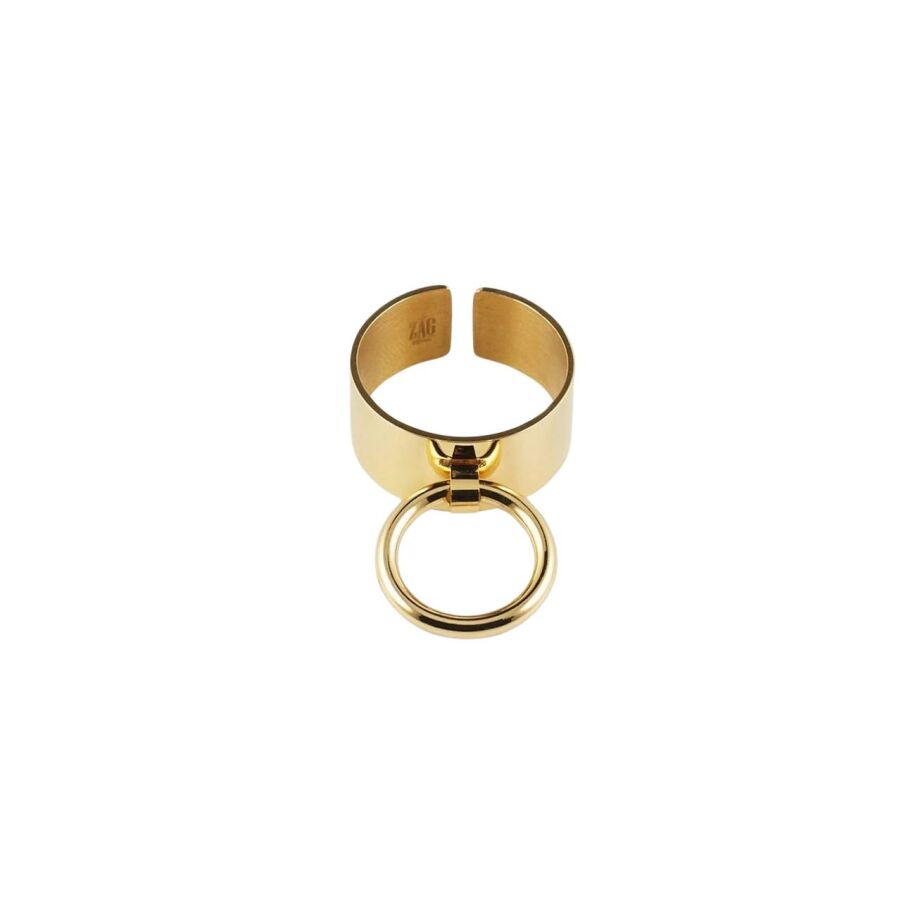 Bague ajustable ZAG Ginza en acier doré