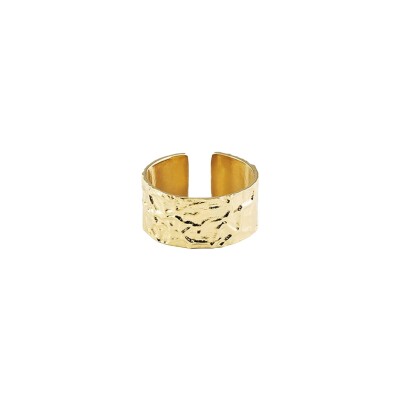Bague Zag en acier doré, taille ajustable