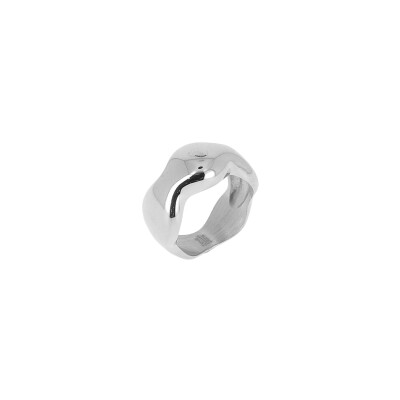 Bague Zag en acier, taille S