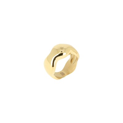 Bague Zag en acier doré, taille M