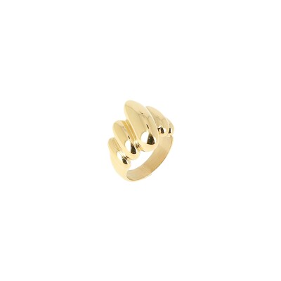 Bague Zag en acier doré, taille S