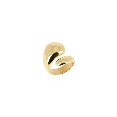 Bague Zag en acier doré, taille M ajustable