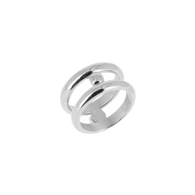 Bague Zag en acier, taille M