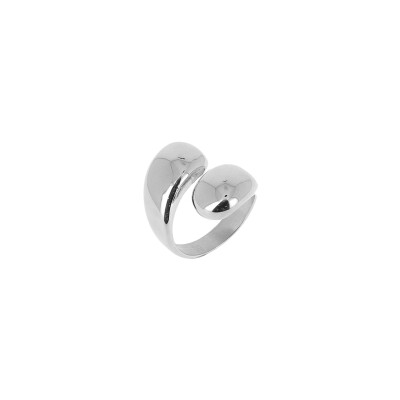 Bague Zag en acier, taille L