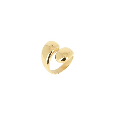 Bague Zag en acier doré, taille L