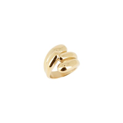 Bague Zag en acier doré, taille M