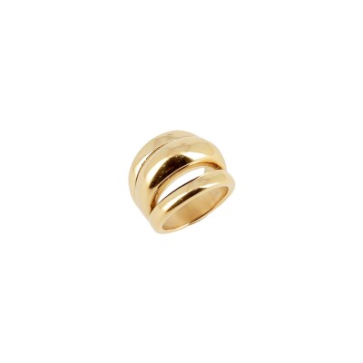 Bague Zag en acier doré, taille S
