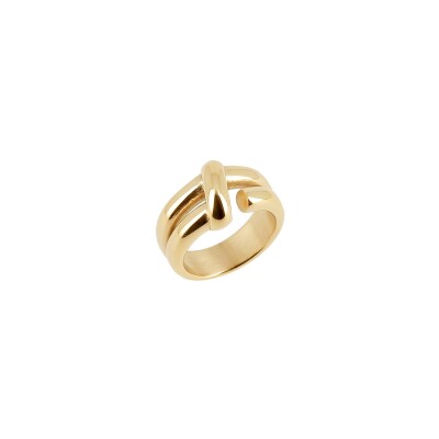 Bague Zag en acier doré, taille M