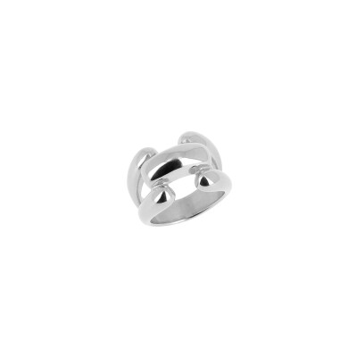 Bague Zag en acier, taille S