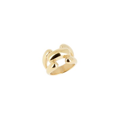 Bague Zag en acier doré, taille XS