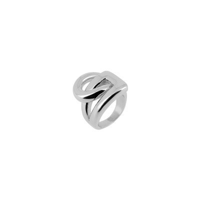 Bague Zag en acier, taille S