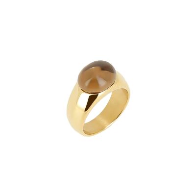 Bague Zag Zirena  en acier doré, taille 54