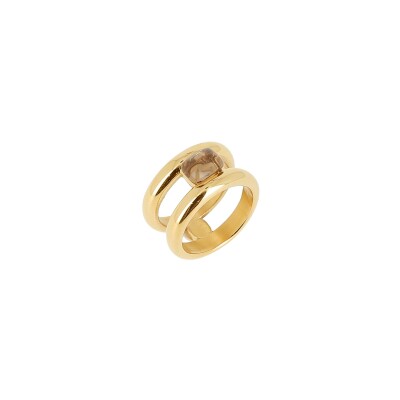Bague Zag en acier doré, taille S
