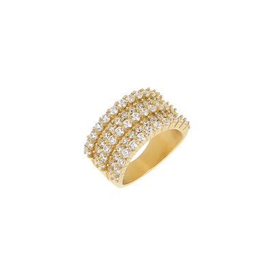 Bague Zag Elaris  en acier doré, taille 58
