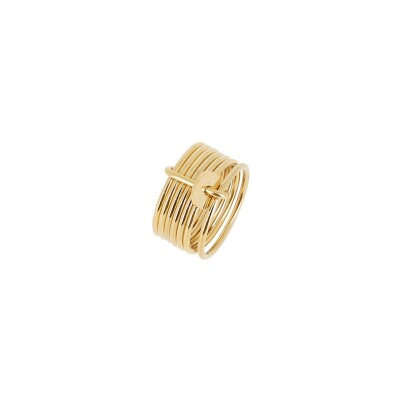 Bague Zag en acier doré, taille S