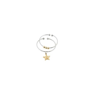 Bague Zag en acier, taille ajustable