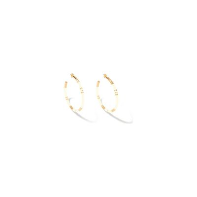 Boucles d'oreilles créoles Aurélie Bidermann Positano en métal doré et résine
