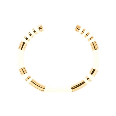 Bracelet Aurélie Bidermann Positano en résine et laiton plaqué or, ivoire