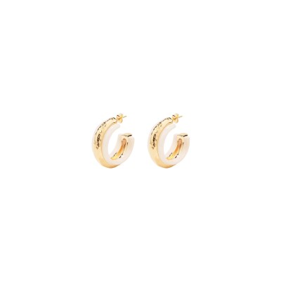 Boucles d'oreilles Aurélie Bidermann Nazca en métal doré à l'or 18 carats et résine - Ivoire