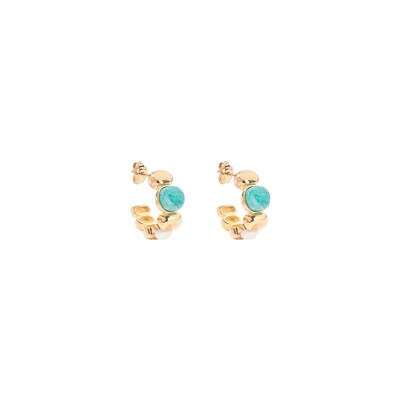 Boucles d'oreilles Aurélie Bidermann Etania en métal doré à l'or 18 carats - Amazonite