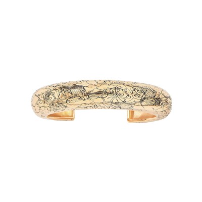 Bracelet jonc Aurélie Bidermann Rosalba en métal doré à l'or 18 carats