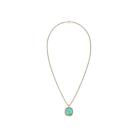 Collier Aurélie Bidermann Miki en métal doré et turquoise