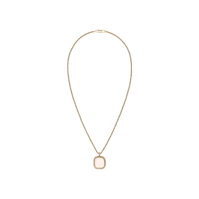 Sautoir Aurélie Bidermann Miki en métal doré et quartz rose