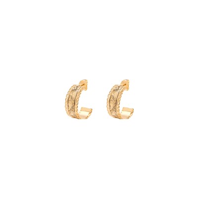 Boucles d'oreilles créoles Aurélie Bidermann Loumeda en métal doré à l'or 18 carats