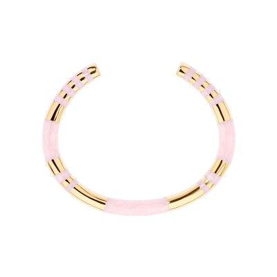 Bracelet Aurélie Bidermann Positano en résine et métal doré à l'or 18 carats - Nacre