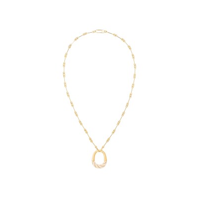 Collier Aurélie Bidermann Diana en résine et métal doré à l'or 18 carats - Ivoire