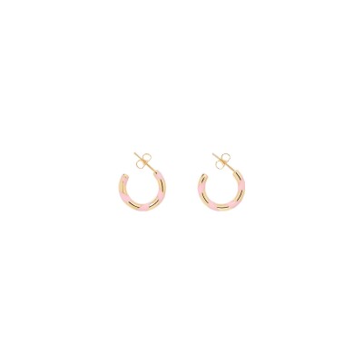 Boucles d'oreilles Aurélie Bidermann Positano en résine et métal doré à l'or 18 carats - Baby Pink
