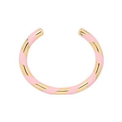 Bracelet Aurélie Bidermann Positano en résine et métal doré à l'or 18 carats - Baby Pink
