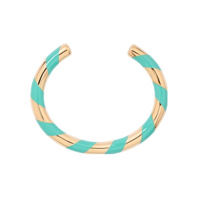 Bracelet Aurélie Bidermann Positano en résine et métal doré à l'or 18 carats - Acqua