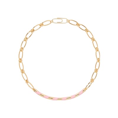 Collier Aurélie Bidermann Positano en résine et métal doré à l'or 18 carats - Baby Pink